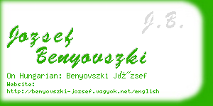 jozsef benyovszki business card